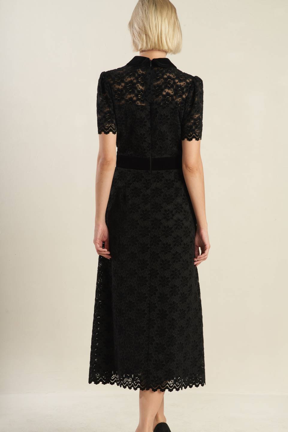 BOLD SYMPHONY WOVEN LACE MIDI DRESS Flying Tomato